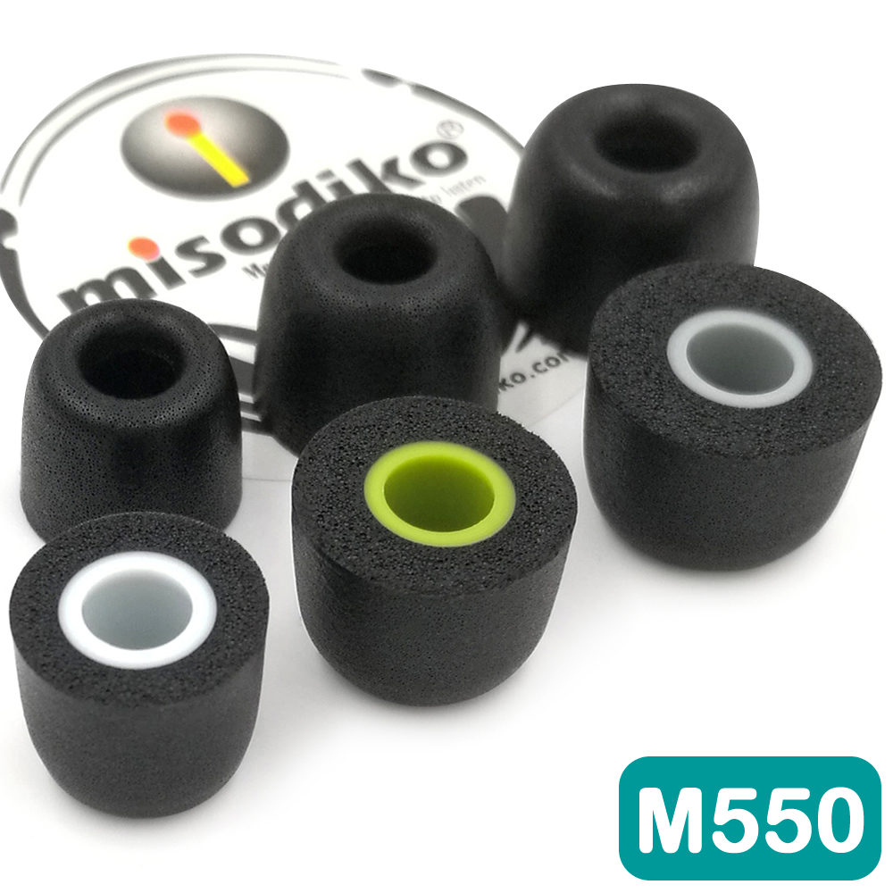 misodiko Memory Foam Earphone Isolation Sports Earbuds Tips, Suitable for Jaybird X4, X3, X2, BlueBuds X, Run, Freedom F5, Replacement Secure Fit Eartips - M550 (S/M/L, 3-pairs)